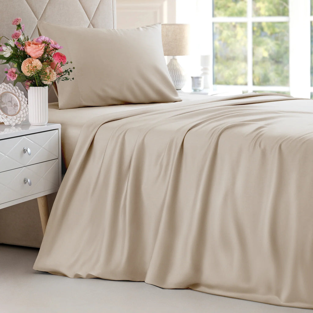 Bamboo Cooling Sheet Set with 18-Inch Deep Pockets, Soft Breathable Rayon Bedding in Twin, Full, Queen and King Sizes