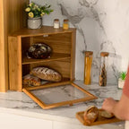 Bamboo Corner Bread Box