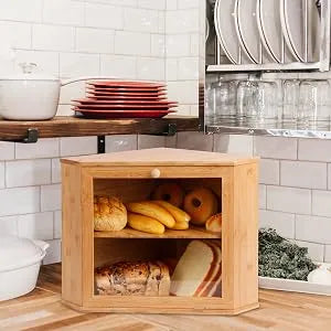 Bamboo Corner Bread Box