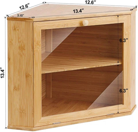 Bamboo Corner Bread Box