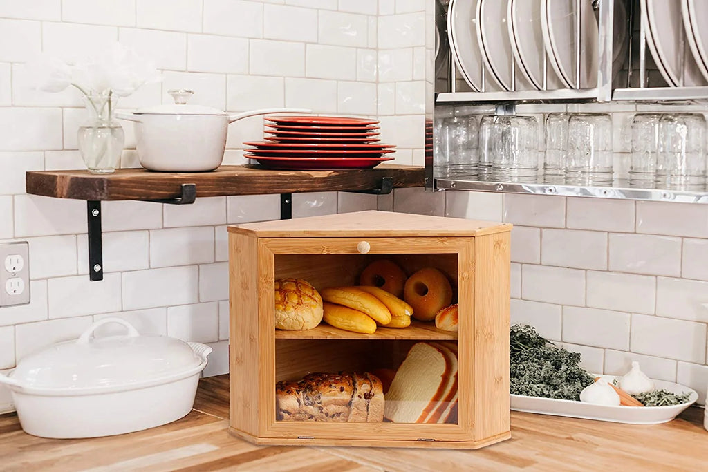 Bamboo Corner Bread Box