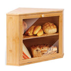 Bamboo Corner Bread Box, Natural Bamboo