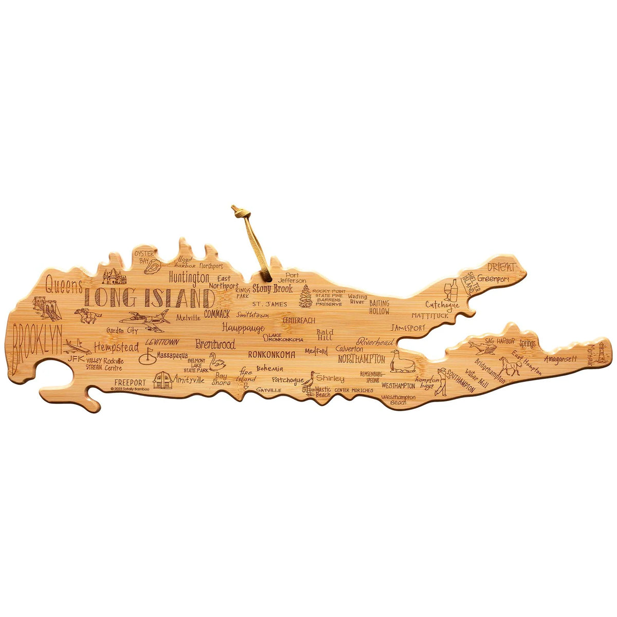 Bamboo Cutting Board in a Long Island Outline