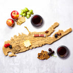 Bamboo Cutting Board in a Long Island Outline