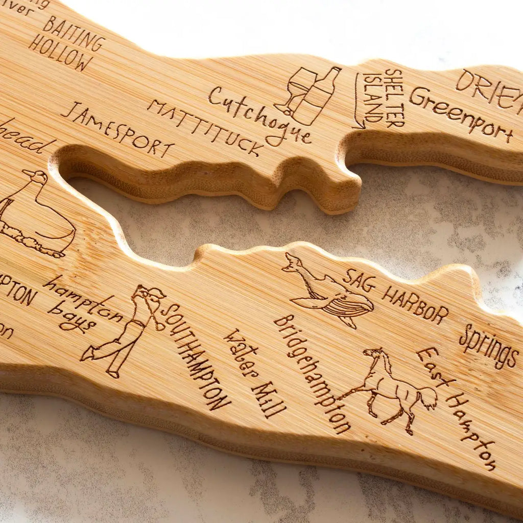 Bamboo Cutting Board in a Long Island Outline
