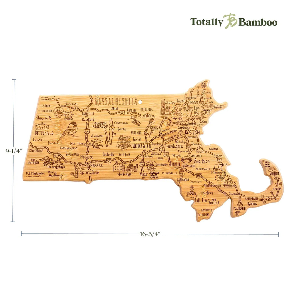 Bamboo Cutting Board in a Massachusetts Outline
