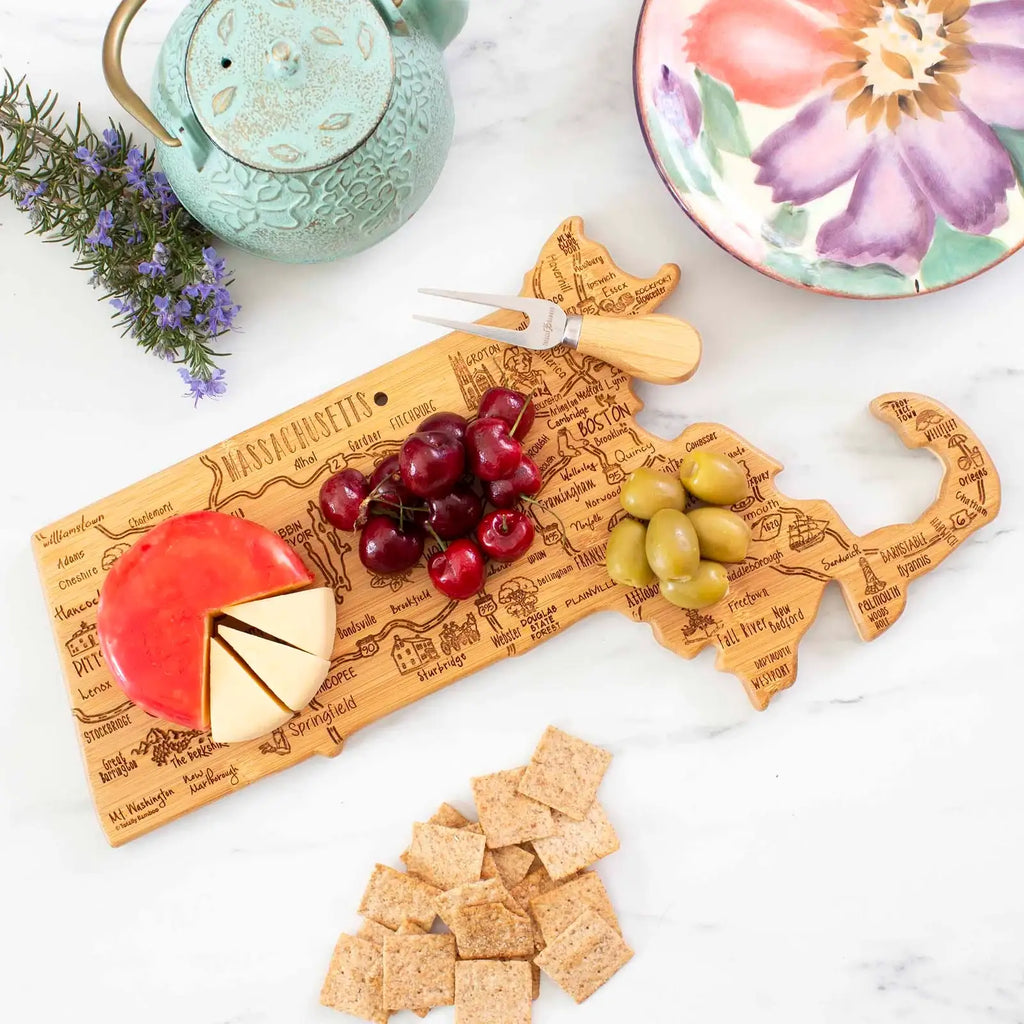 Bamboo Cutting Board in a Massachusetts Outline