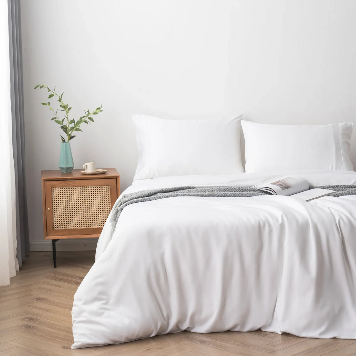 Bamboo Quilt Cover in White