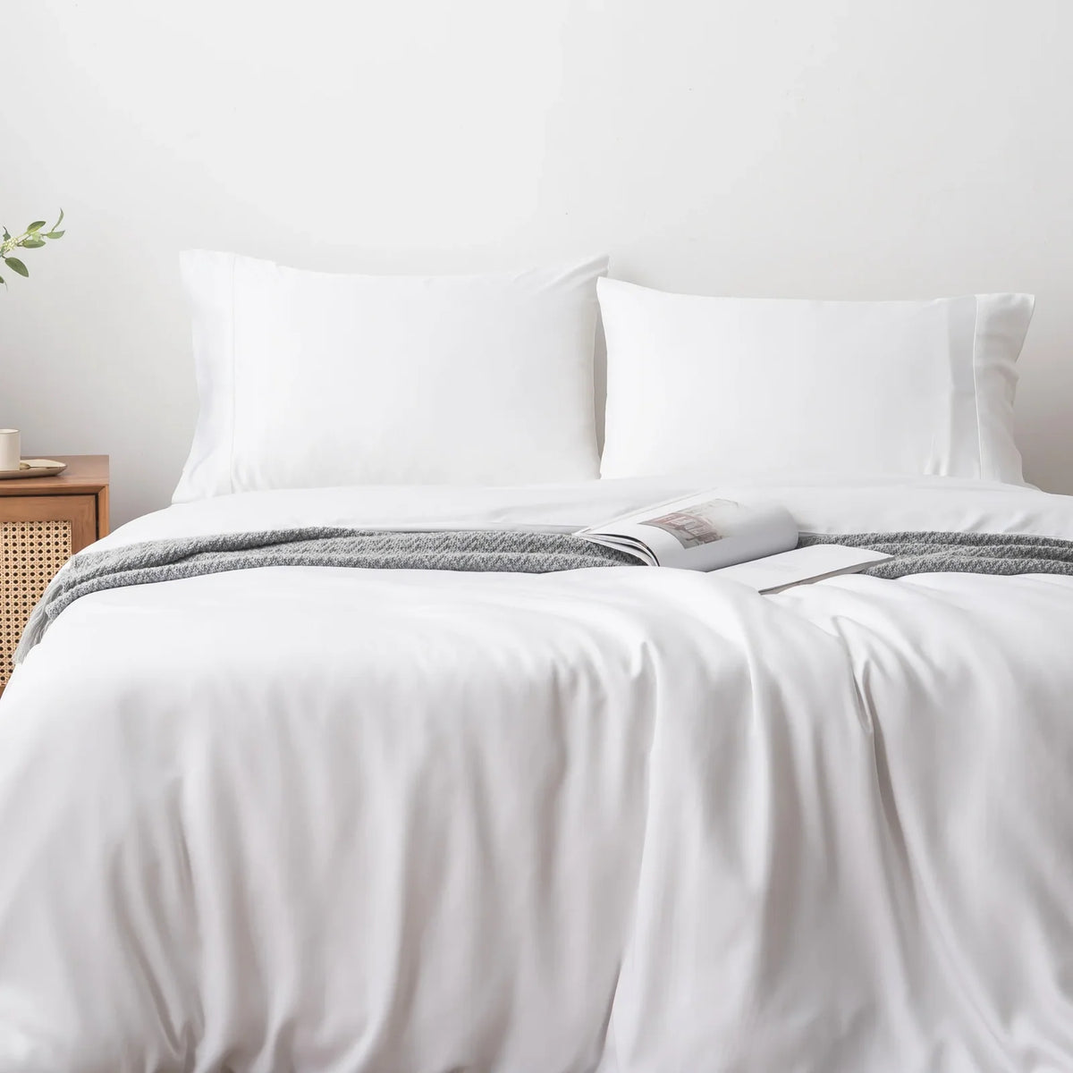 Bamboo Quilt Cover in White