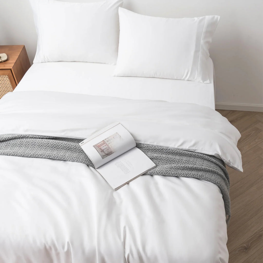 Bamboo Quilt Cover in White