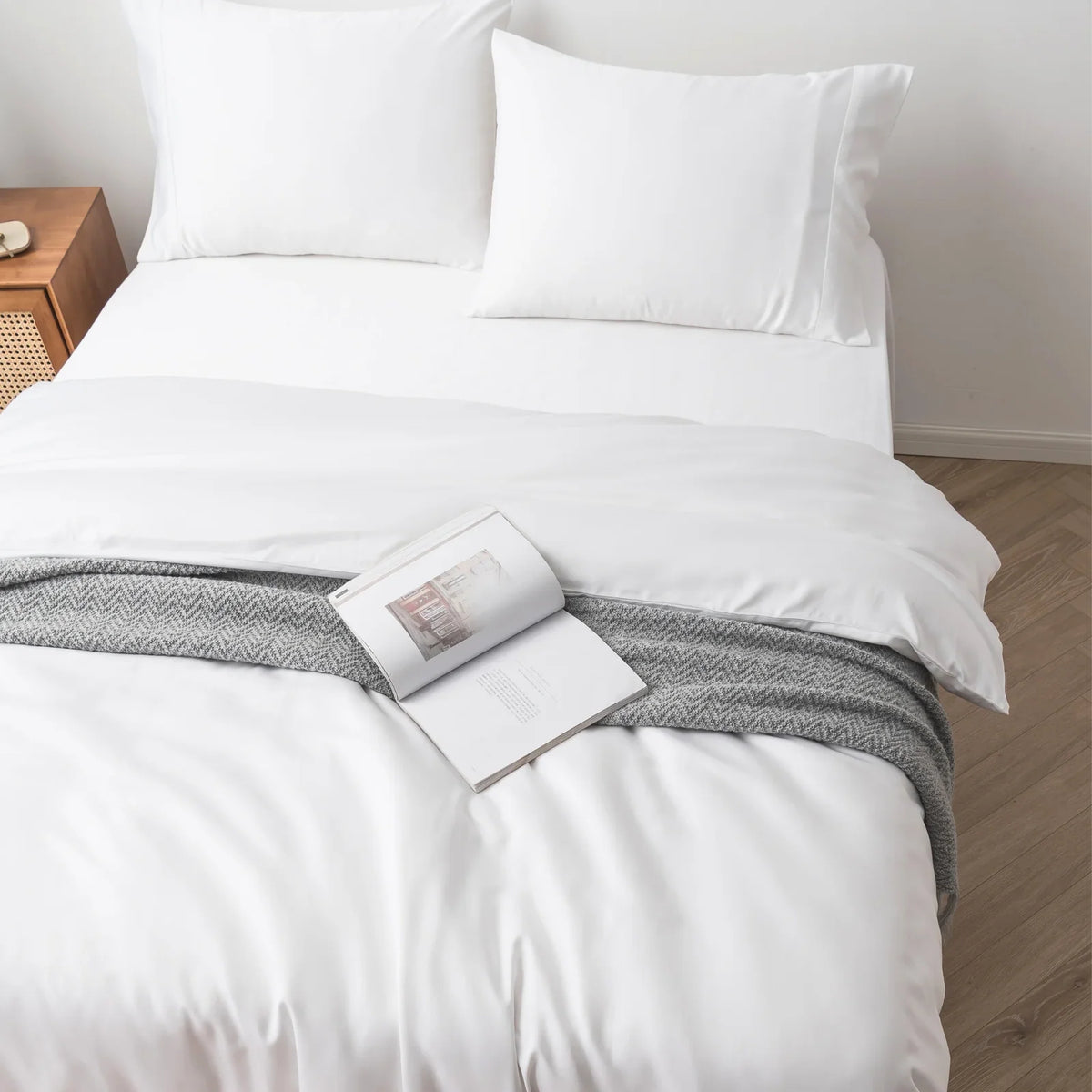 Bamboo Quilt Cover in White