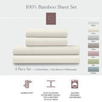 Bamboo Sheet Set with Fitted and Flat Sheets, Envelope Pillowcases, Seven Colors and Four Bed Sizes