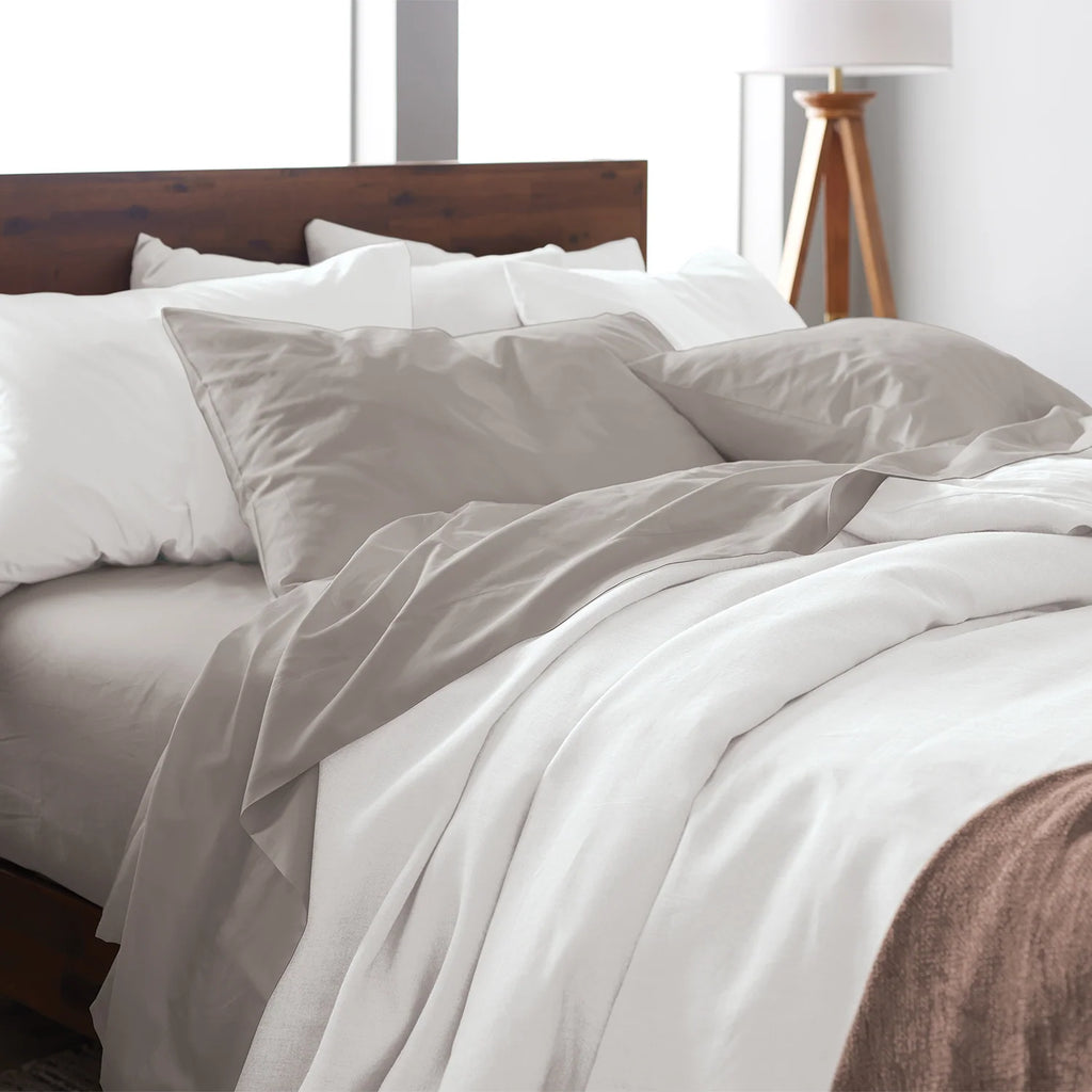 Bamboo Sheet Set with Fitted and Flat Sheets, Envelope Pillowcases, Seven Colors and Four Bed Sizes