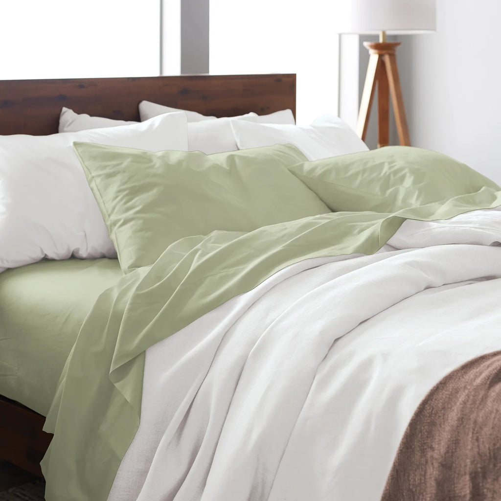 Bamboo Sheet Set with Fitted and Flat Sheets, Envelope Pillowcases, Seven Colors and Four Bed Sizes