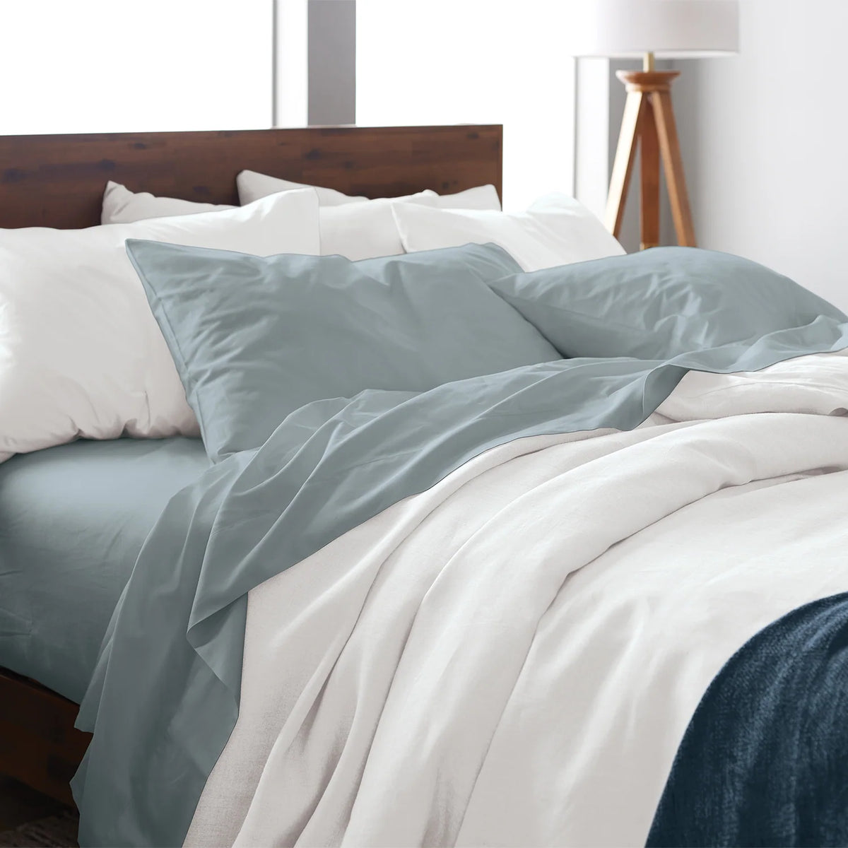 Bamboo Sheet Set with Fitted and Flat Sheets, Envelope Pillowcases, Seven Colors and Four Bed Sizes