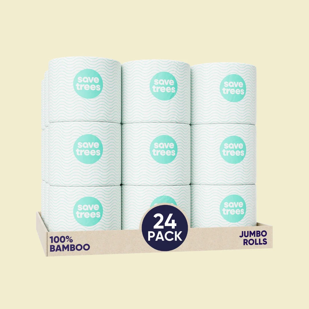 Bamboo Toilet Paper Rolls, 24-Pack of Soft Tree-Free Tissue