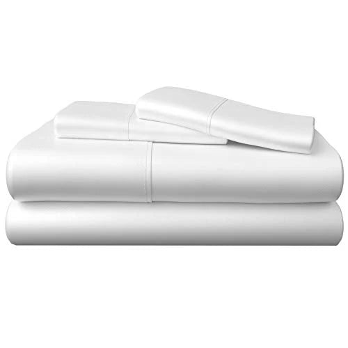 Bamboo Viscose Sheet Set in a Soft Breathable Weave, White-King