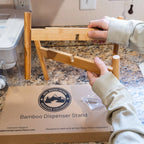 Bamboo Water Dispenser Stand with Stable Raised Base, Natural Finish and Easy Assembly for Home or Office