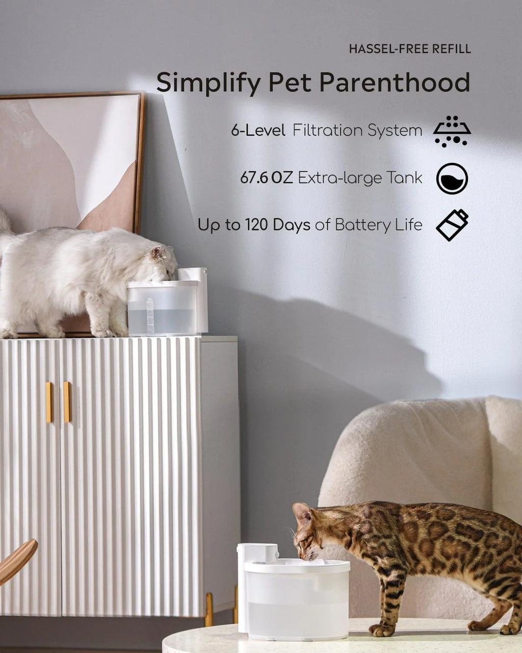 Battery-Operated Cat Water Fountain