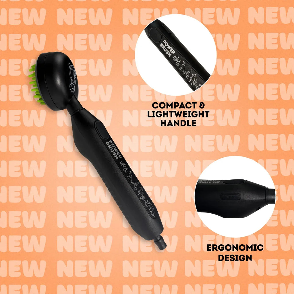Battery-Powered Cleaning Brush with Gentle Water Flow, Interchangeable Heads and Type-C Charging for Pet and Outdoor Washi