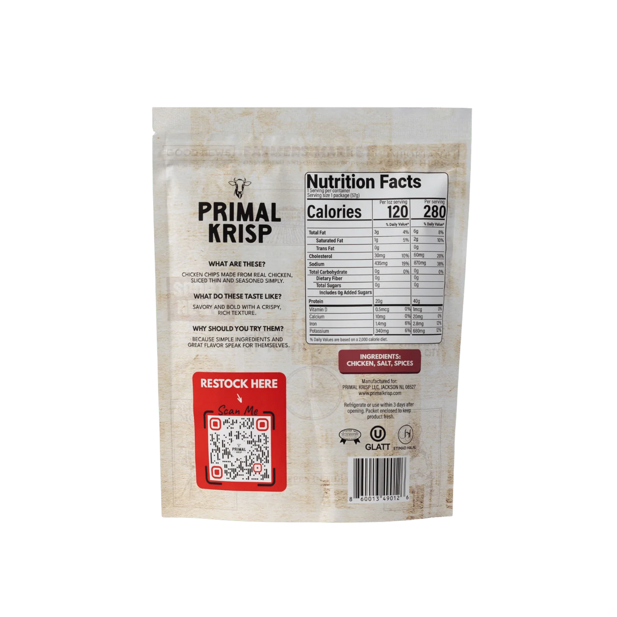 BBQ Chicken Chips with a Smoky Savory Crunch, Zero Sugar and No Preservatives in 2 oz Packs