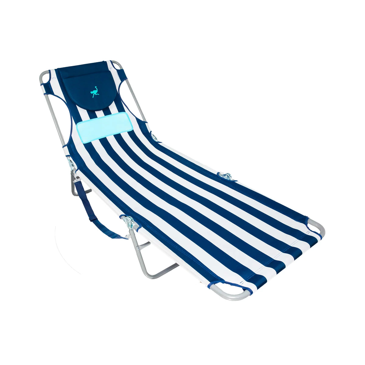 Beach Lounge Chair, Navy Blue & White Stripe