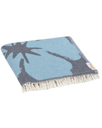 Beach Towel with Disney Stitch Hibiscus Design, Turkish Organic Cotton, Blue Double Jacquard Weave and Twisted Tassels