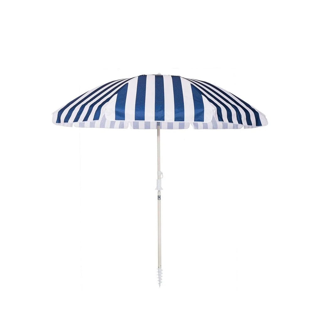 Beach Umbrella with Lightweight Aluminum Pole, Spacious Canopy and Coastal Stripe or Tiki Designs