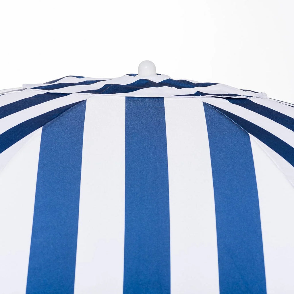 Beach Umbrella with Lightweight Aluminum Pole, Spacious Canopy and Coastal Stripe or Tiki Designs