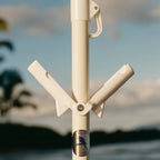 Beach Umbrella with Lightweight Aluminum Pole, Spacious Canopy and Coastal Stripe or Tiki Designs