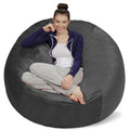 Bean Bag Chair, Microsuede-Charcoal