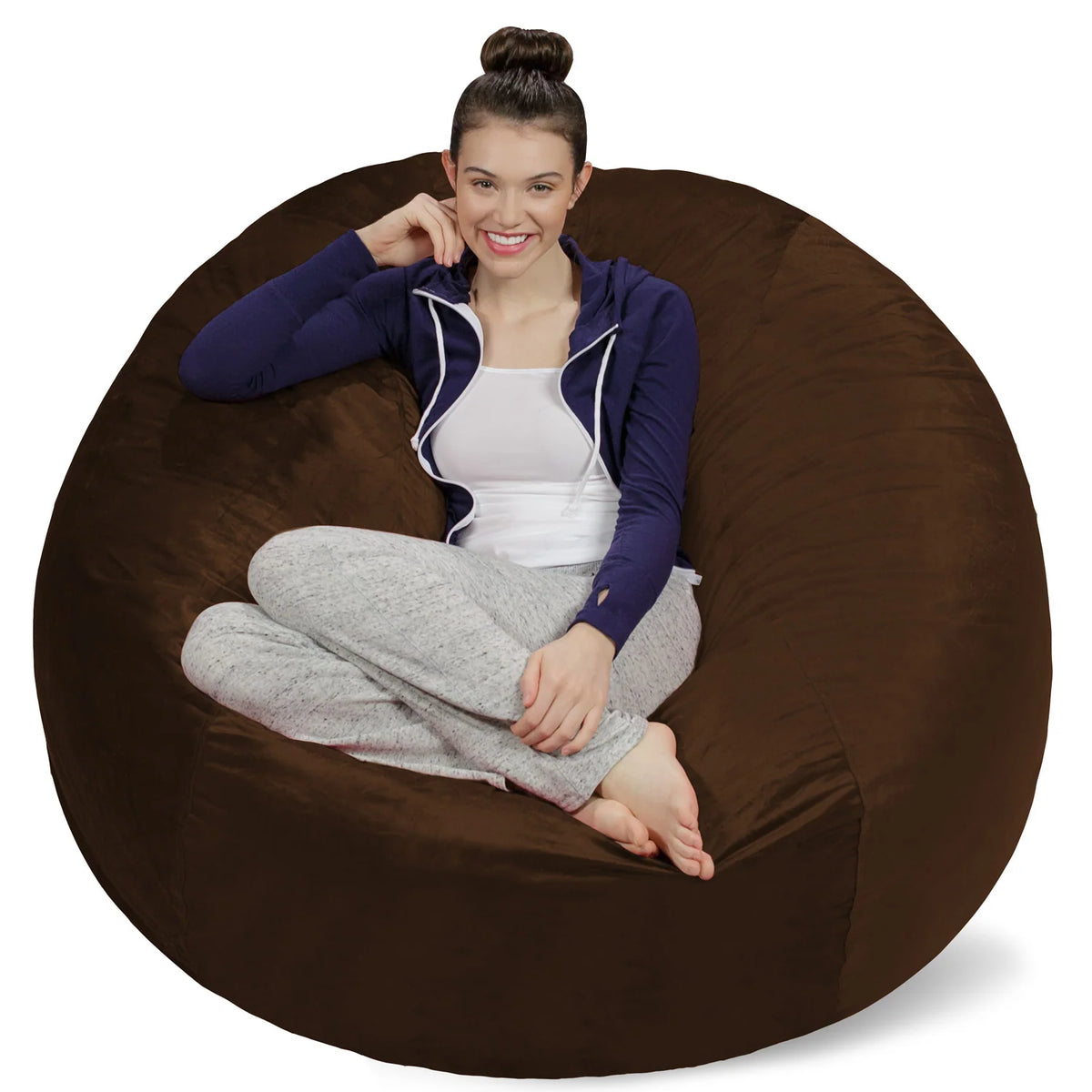 Bean Bag Chair, Microsuede-Chocolate