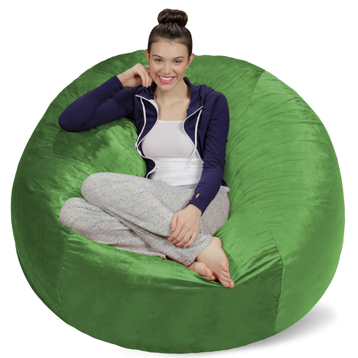 Bean Bag Chair, Microsuede-Lime