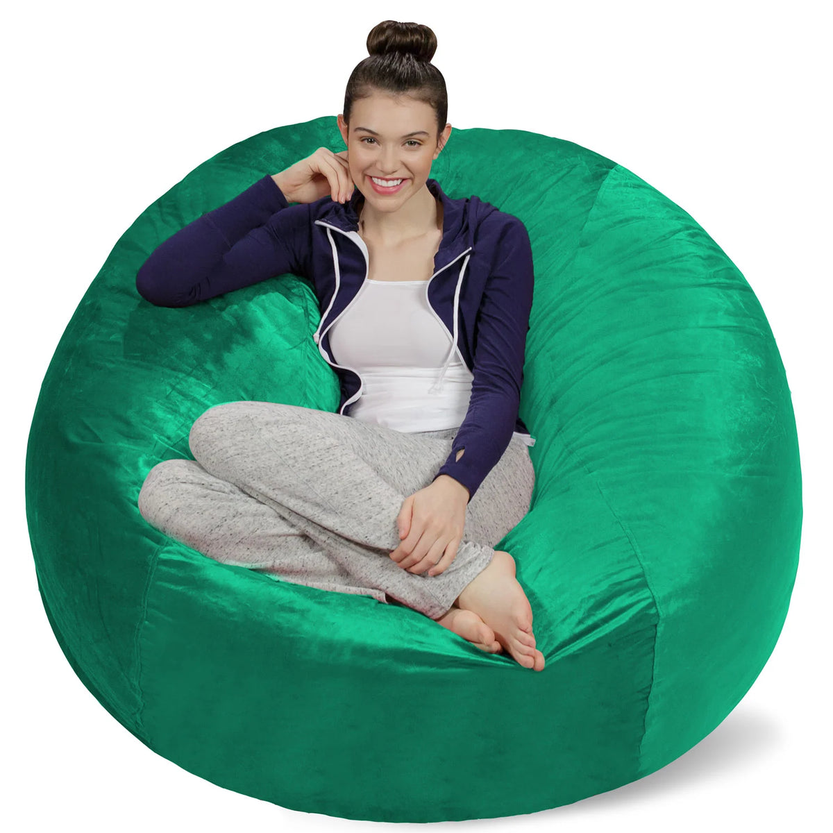 Bean Bag Chair, Microsuede-Tide Pool