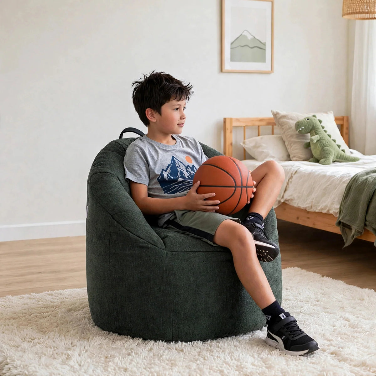 Bean Bag Chair, Premium-Mosswood Softbound Weave