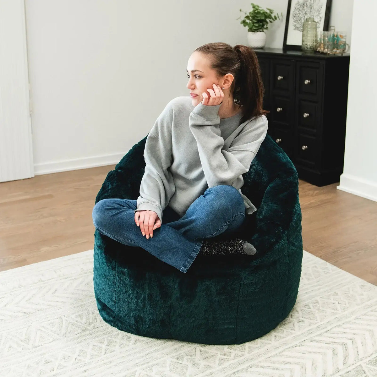 Bean Bag Chair, Signature-Emerald Plushie