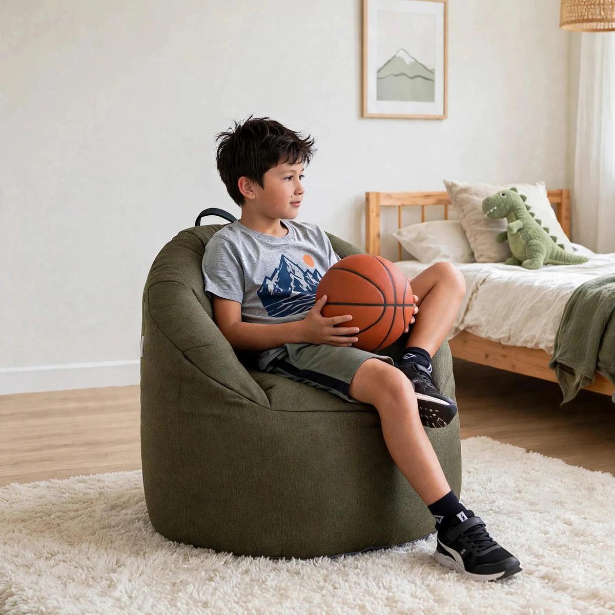 Bean Bag Chair, Standard-Dark Olive Everyday Play