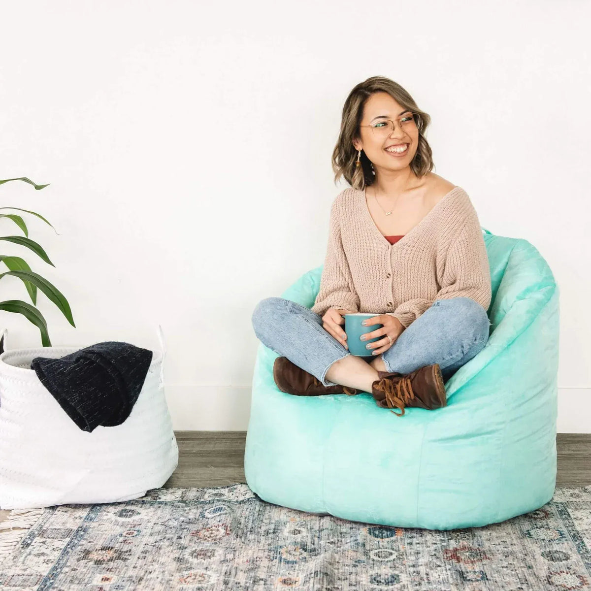 Bean Bag Chair, Standard-Mint Plush