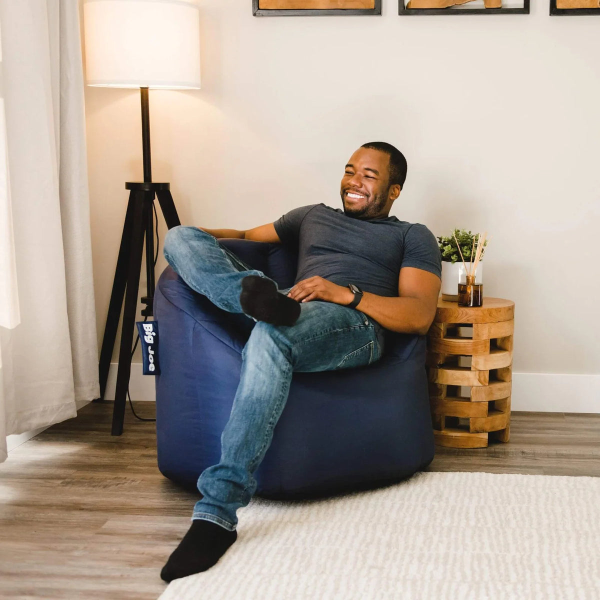 Bean Bag Chair, Standard-Navy SmartMax