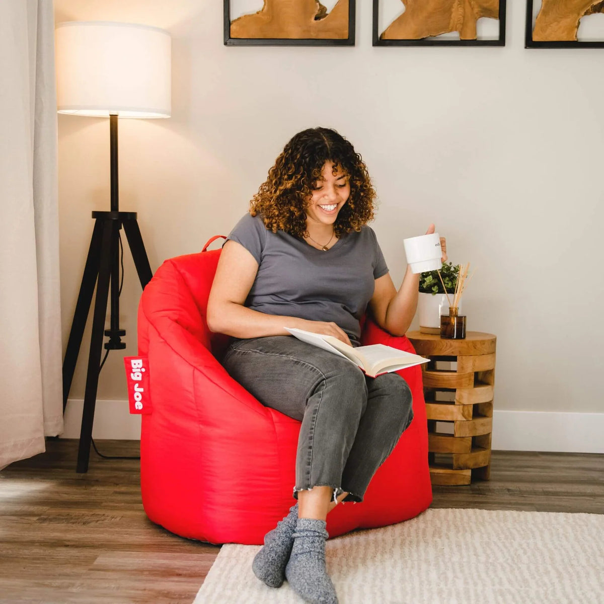 Bean Bag Chair, Standard-Red SmartMax