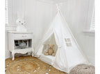 Bed Canopy Play Tent in Cream Cotton Canvas, Crib/Cot 28" x 52" Inches