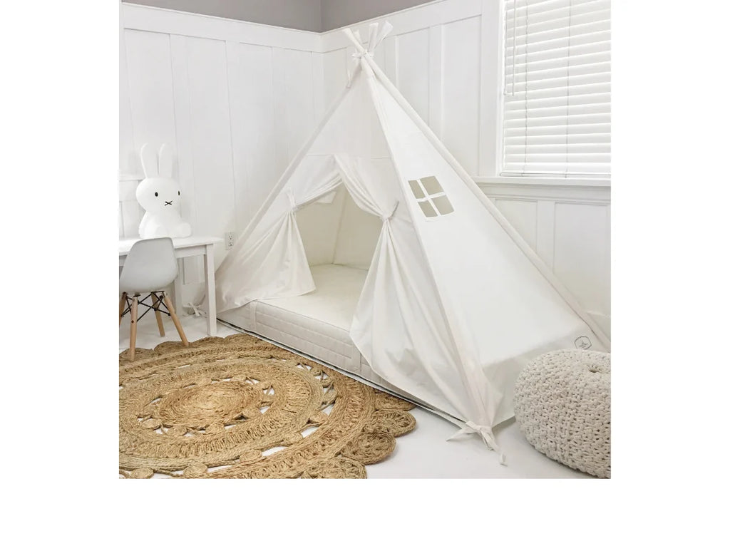 Bed Canopy Play Tent in Cream Cotton Canvas