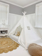 Bed Canopy Play Tent in Cream Cotton Canvas