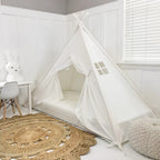 Bed Canopy Play Tent in Cream Cotton Canvas