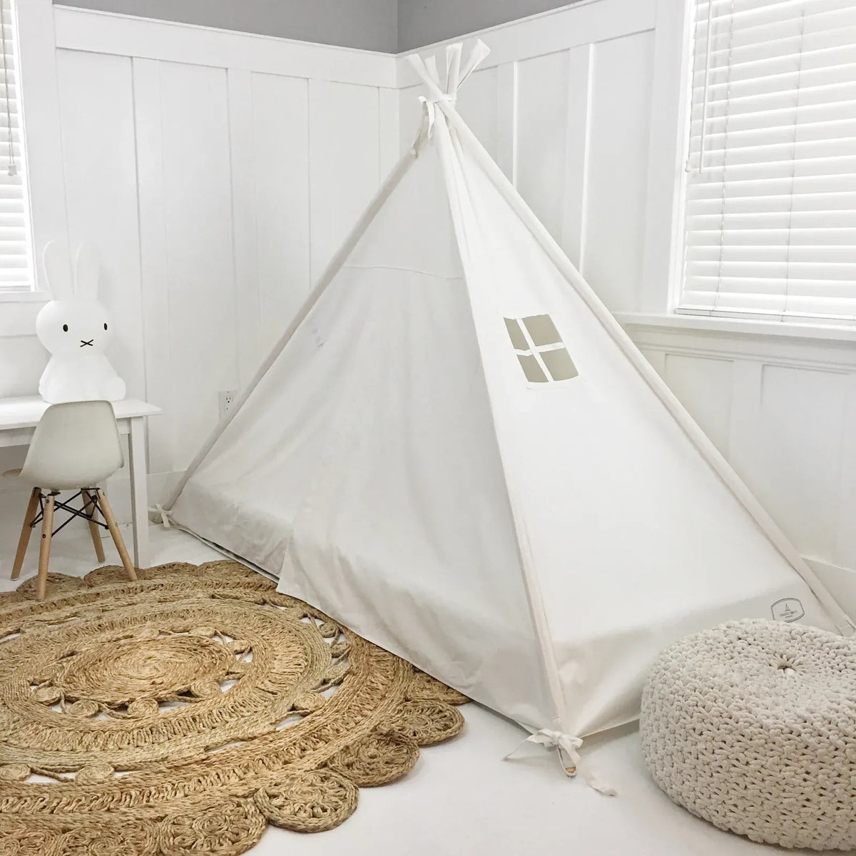 Bed Canopy Play Tent in Cream Cotton Canvas