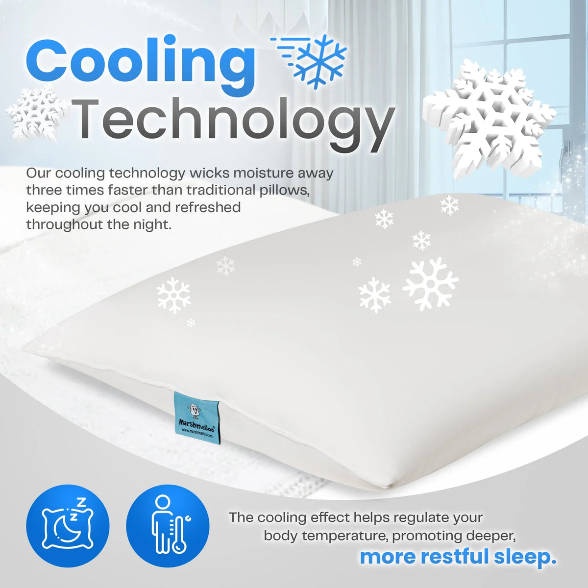 Bed Pillow for Back, Side and Stomach Sleepers Featuring Breathable Materials and Responsive Support