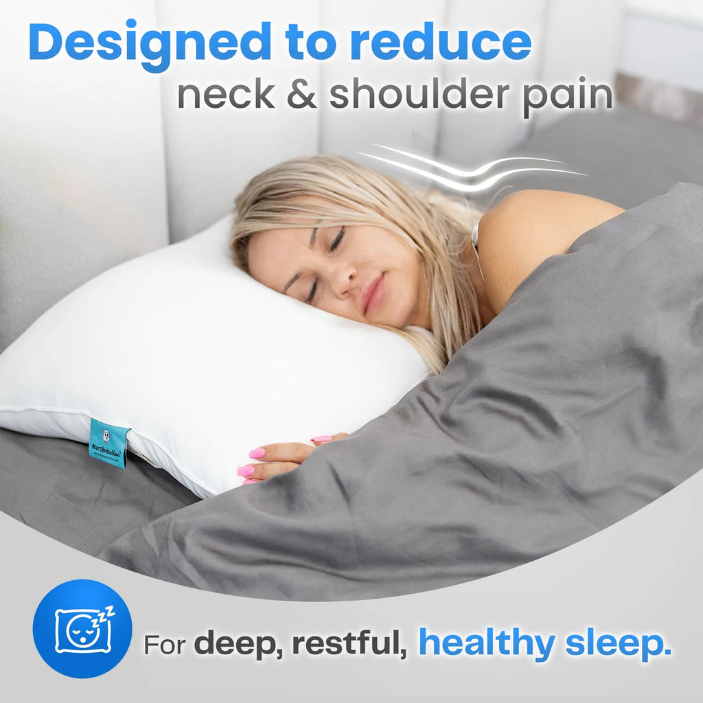 Bed Pillow for Back, Side and Stomach Sleepers Featuring Breathable Materials and Responsive Support