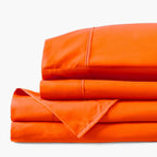 Bed Sheet Set with Fitted and Flat Sheets, Pillowcases, and European Envelope Closures in Multiple Bed Sizes