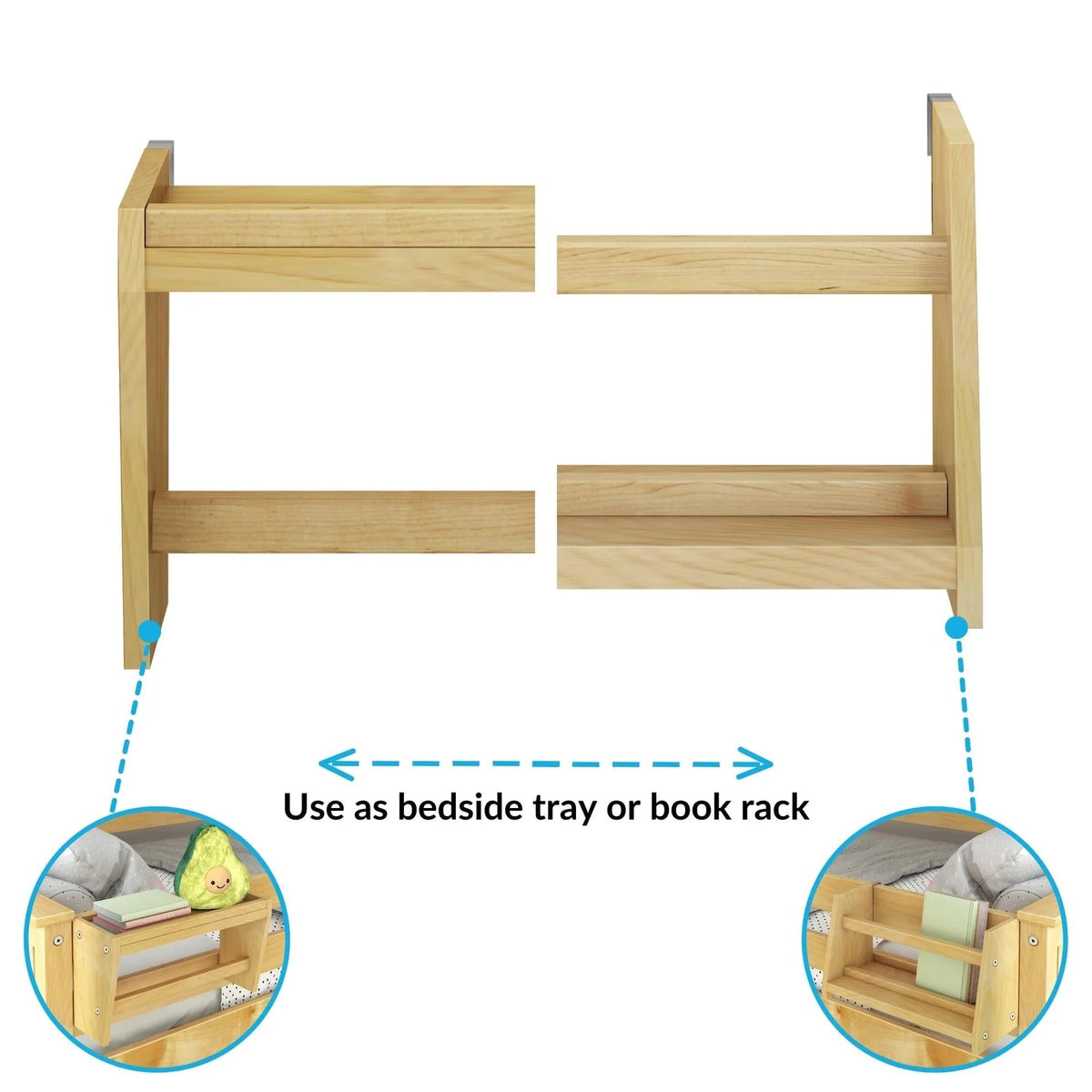 Bedside Tray in Solid Pine Wood