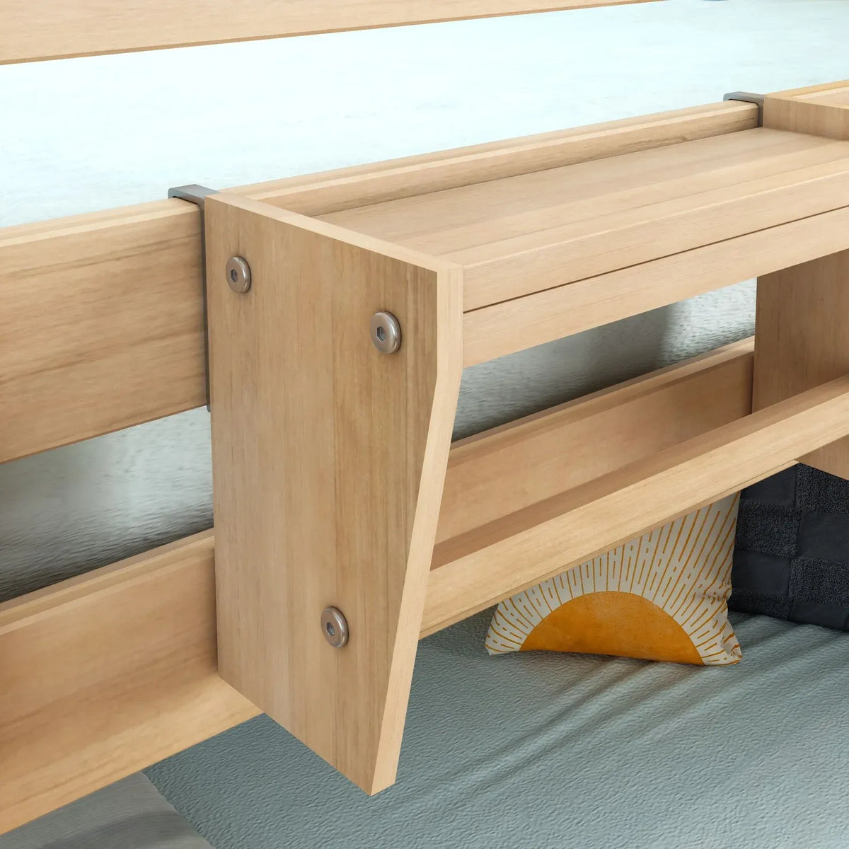 Bedside Tray in Solid Pine Wood